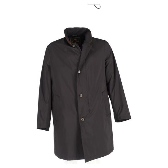 Loro Piana Cashmere Lined Suede Trimmed Coat in Black Polyester - Picture 4 of 6